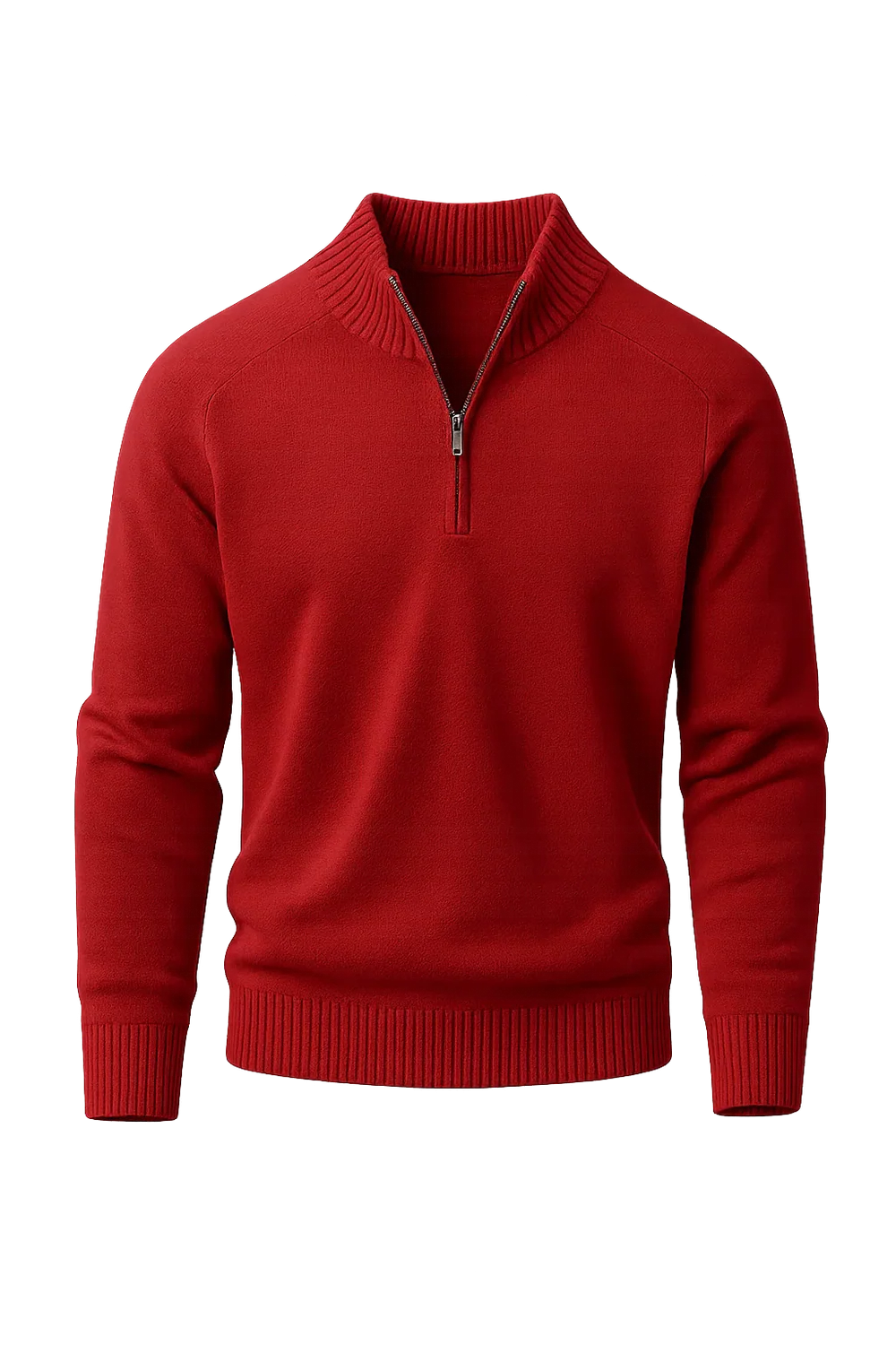 Pull Zip Tendance Smart-Casual pour Homme - Rouge