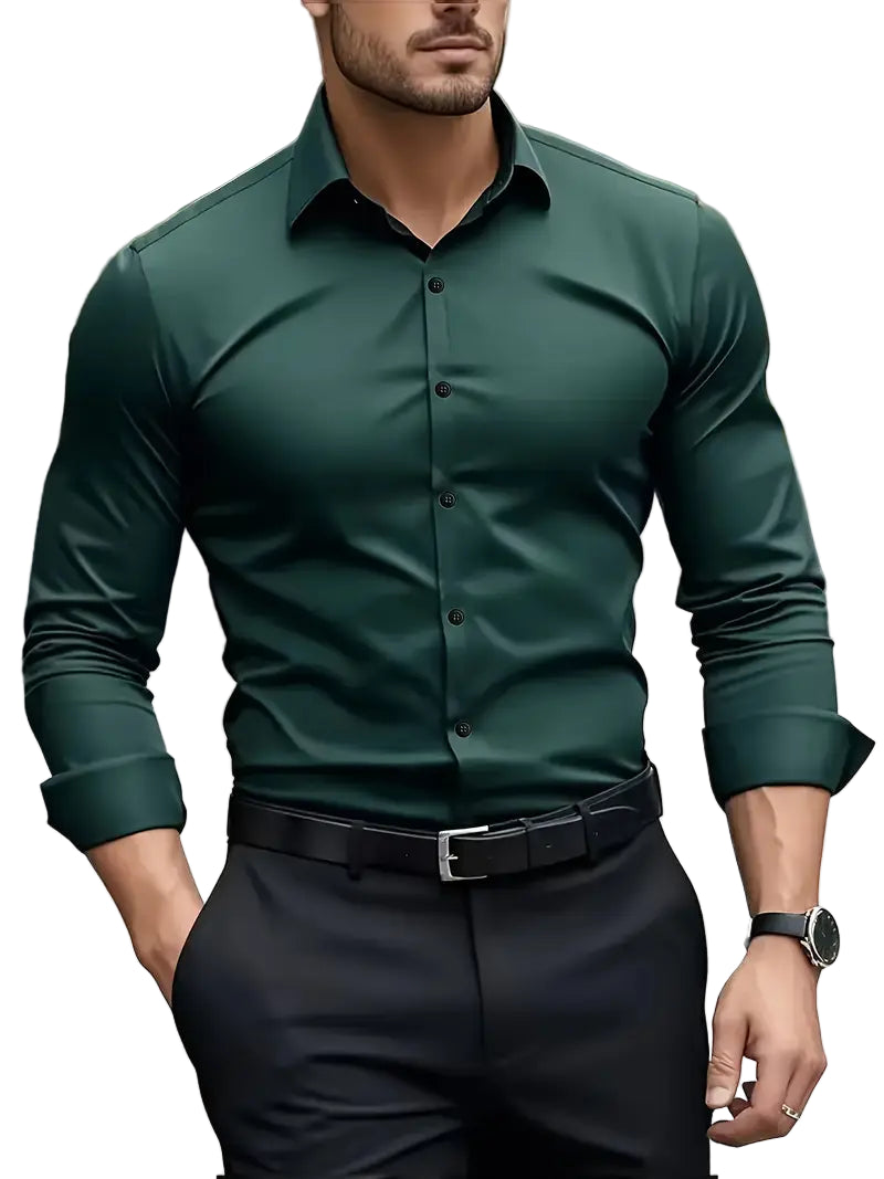 Chemise Manches Longues Homme – Design Boutonné Moderne Décontracté