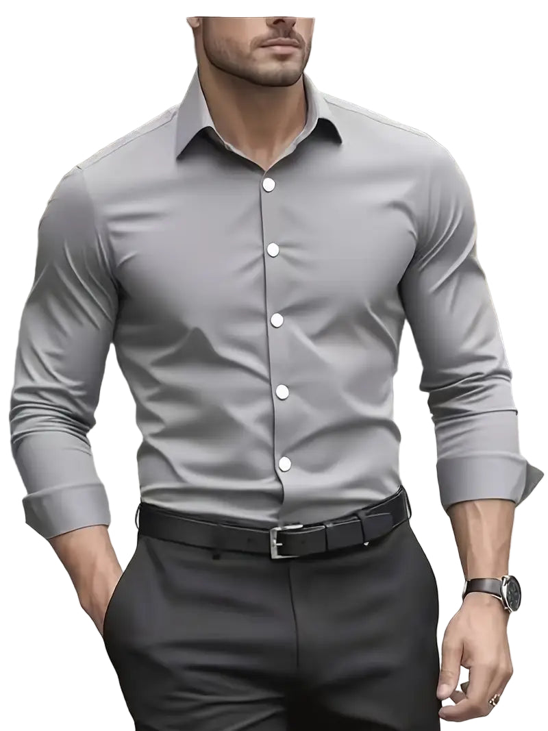 Chemise Manches Longues Homme – Design Boutonné Moderne Décontracté