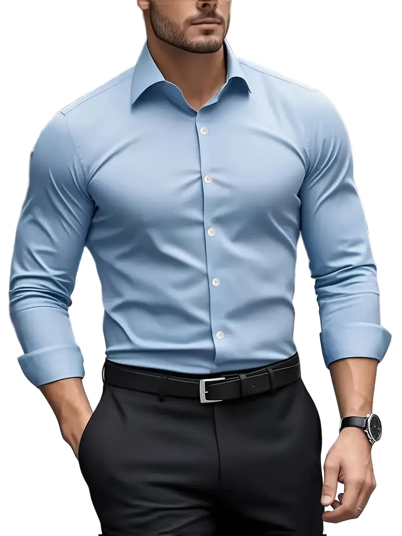 Chemise Manches Longues Homme – Design Boutonné Moderne Décontracté