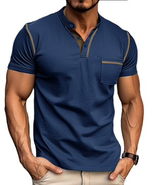 Polo Élégant Décontracté-Chic pour Homme – Bleu foncé