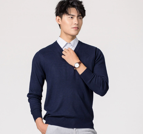 Pull Col V Moderne pour Homme – Style Classique du Quotidien