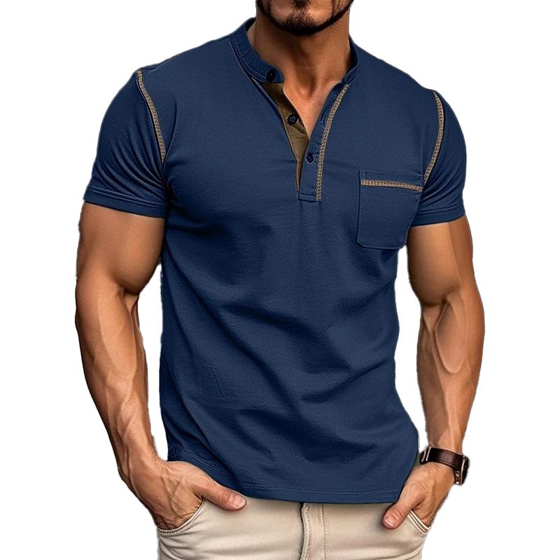 Polo pour hommes avec col Henley