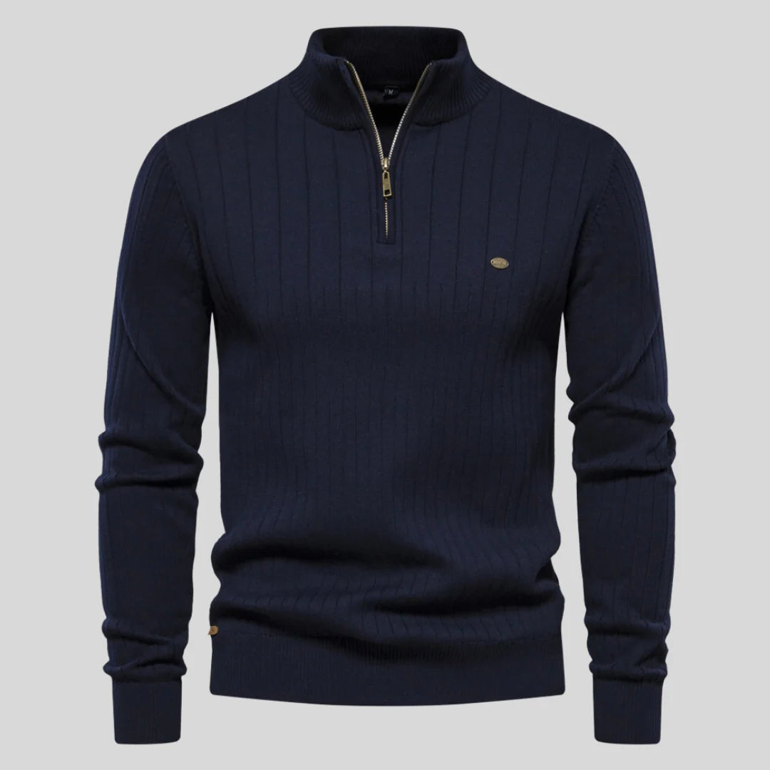 Pull zippé en tricot pour hommes