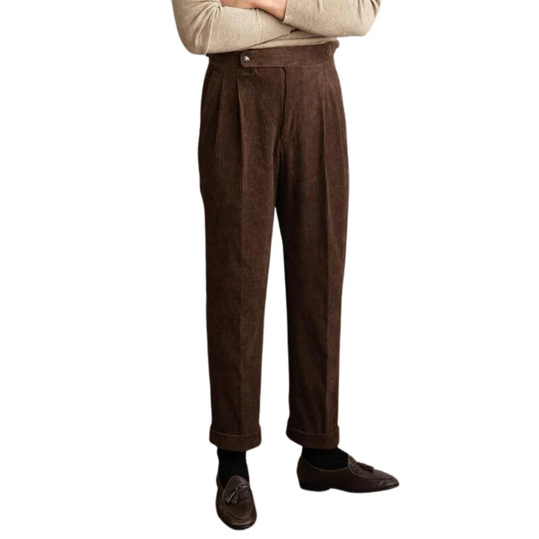 Pantalon vintage en velours côtelé pour hommes