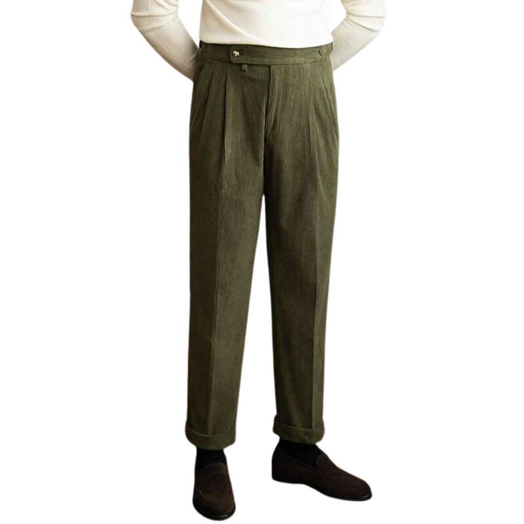 Pantalon vintage en velours côtelé pour hommes