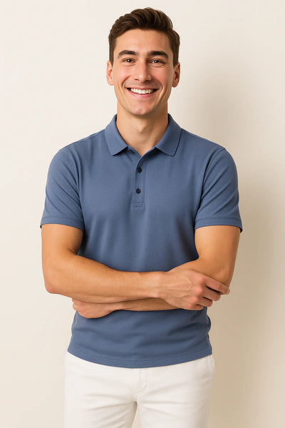 Polo Décontracté Élégant pour Homme – Bleu clair