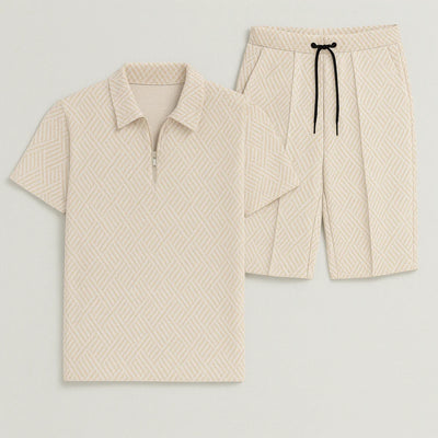 Ensemble Décontracté Moderne pour Homme avec Imprimé Tendance – Beige
