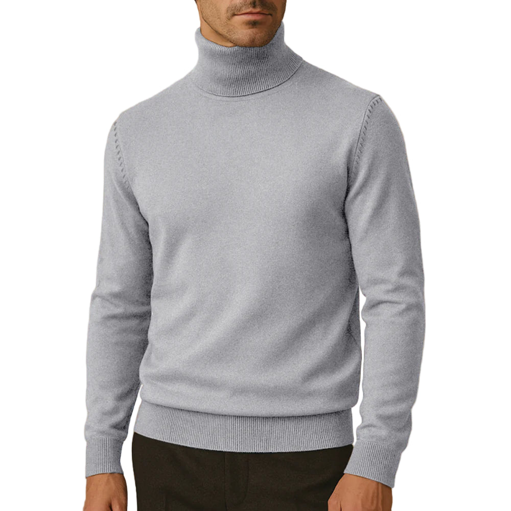 Pull Col Roulé Classique pour Homme avec Détails Raffinés