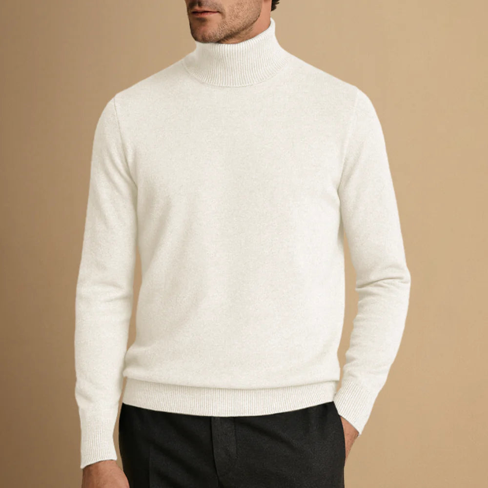 Pull Col Roulé Classique pour Homme avec Détails Raffinés
