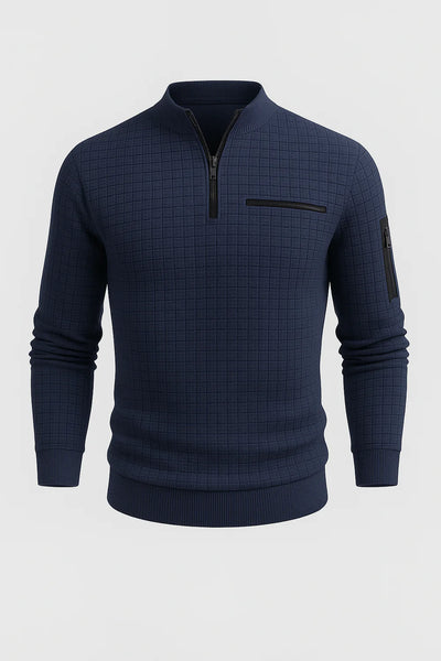 Polo à Manches Longues pour Homme au Style Moderne – Bleu Foncé