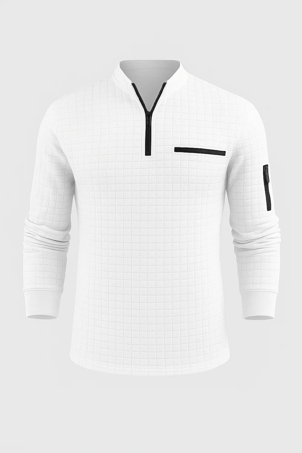Polo à Manches Longues pour Homme au Style Moderne – Blanc