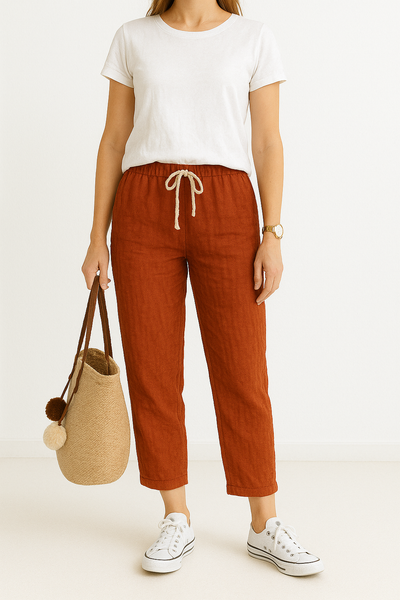 Pantalon d'été classique à jambes droites pour femmes