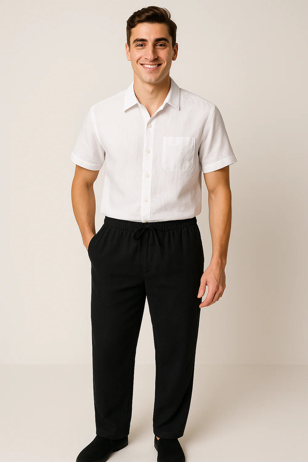 Ensemble Estival Formel pour Homme – Blanc-Noir