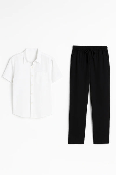 Ensemble Estival Formel pour Homme – Blanc-Noir