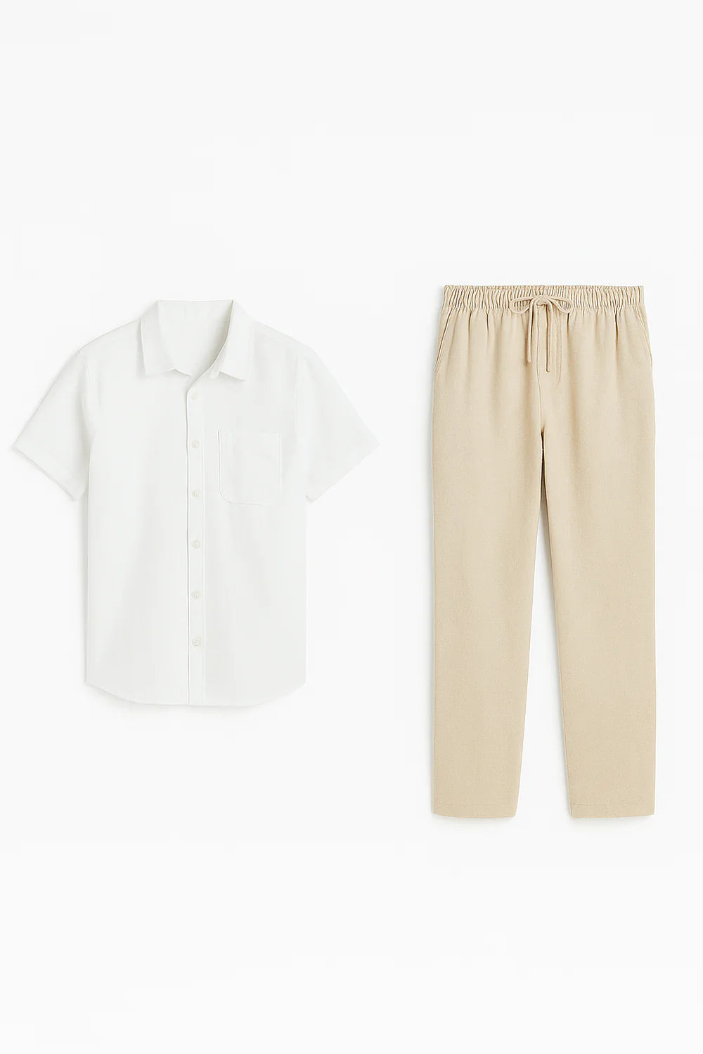 Ensemble Estival Formel pour Homme – Blanc-Beige
