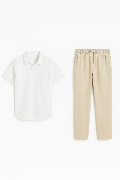 Ensemble Estival Formel pour Homme – Blanc-Beige