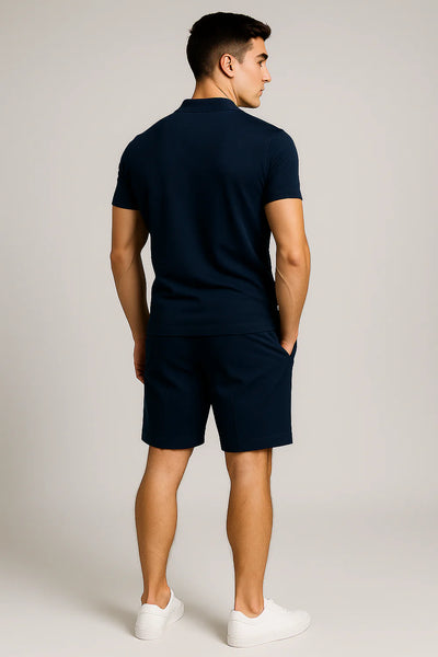 Ensemble Estival Polo et Short pour Homme – Bleu foncé
