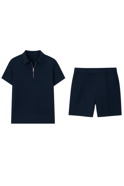 Ensemble Estival Polo et Short pour Homme – Bleu foncé