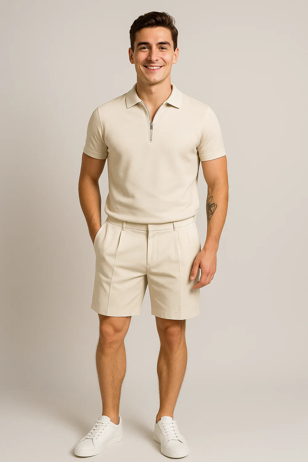 Ensemble Estival Polo et Short pour Homme – Kaki