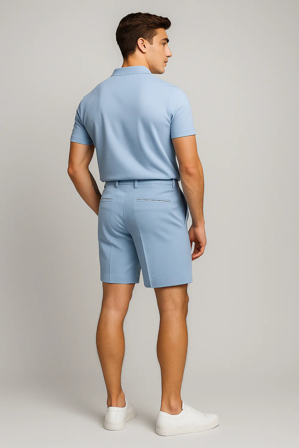 Ensemble Estival Polo et Short pour Homme – Bleu clair