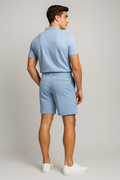 Ensemble Estival Polo et Short pour Homme – Bleu clair