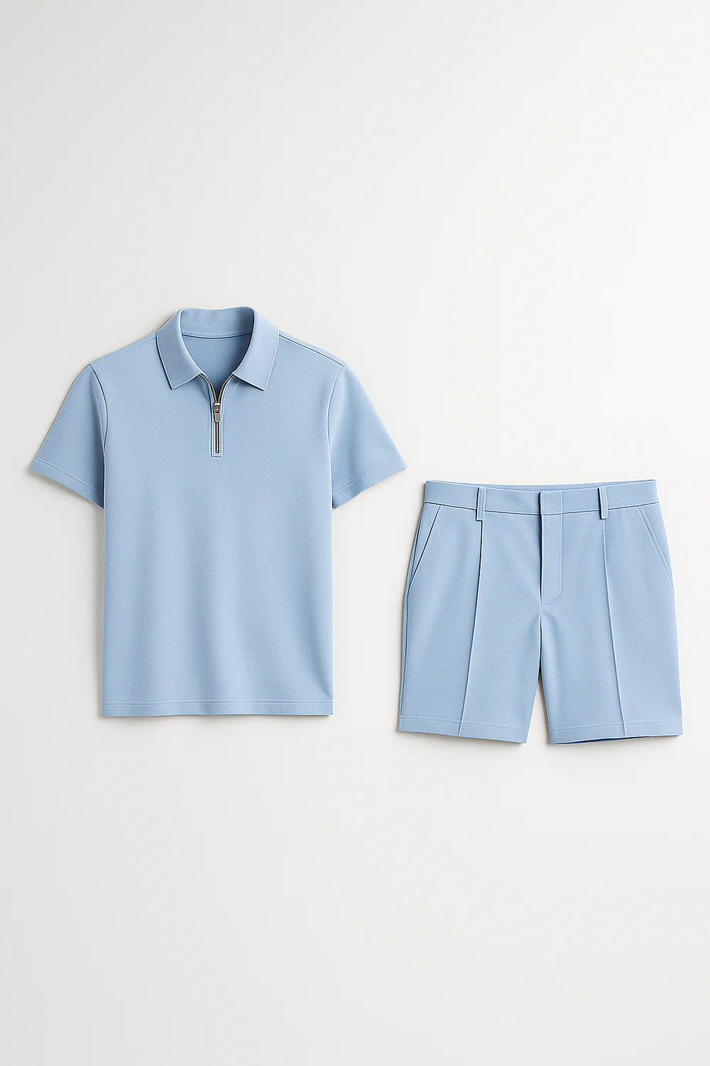 Ensemble Estival Polo et Short pour Homme – Bleu clair