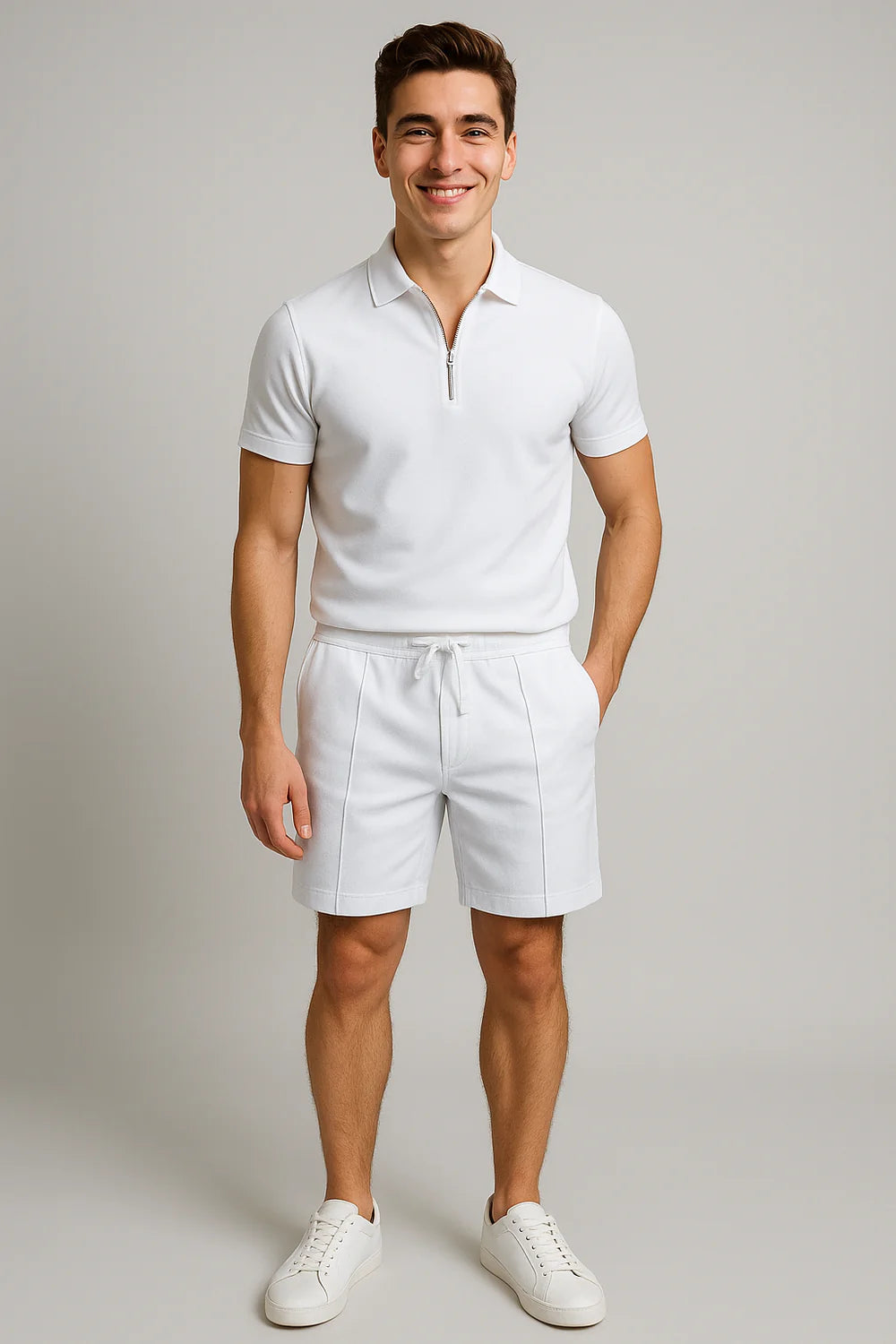 Ensemble Estival Polo et Short pour Homme – Blanc