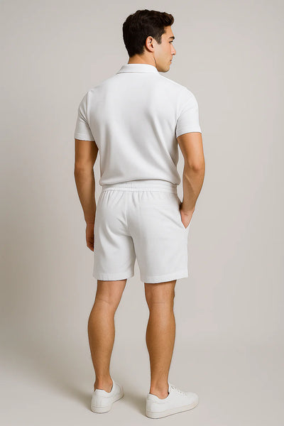 Ensemble Estival Polo et Short pour Homme – Blanc