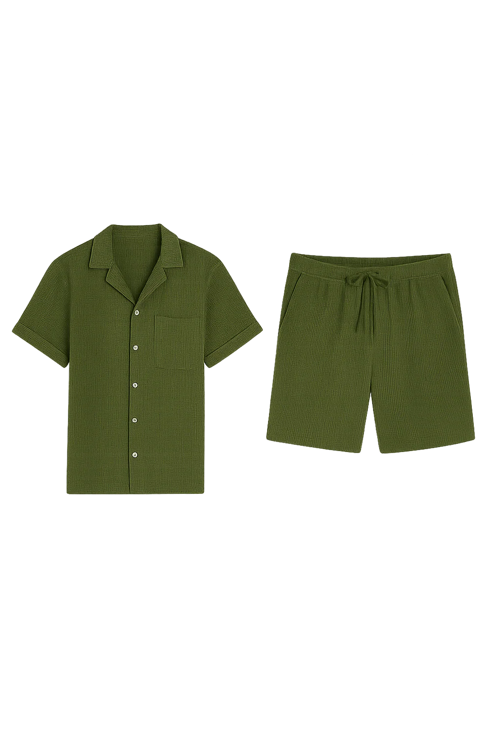 Ensemble Estival Tendance en Velours Côtelé pour Homme – Vert