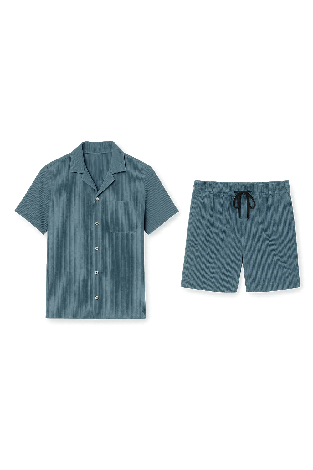 Ensemble Estival Tendance en Velours Côtelé pour Homme – Bleu