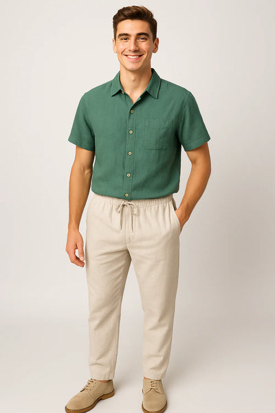 Ensemble Estival Formel pour Homme – Vert-Beige