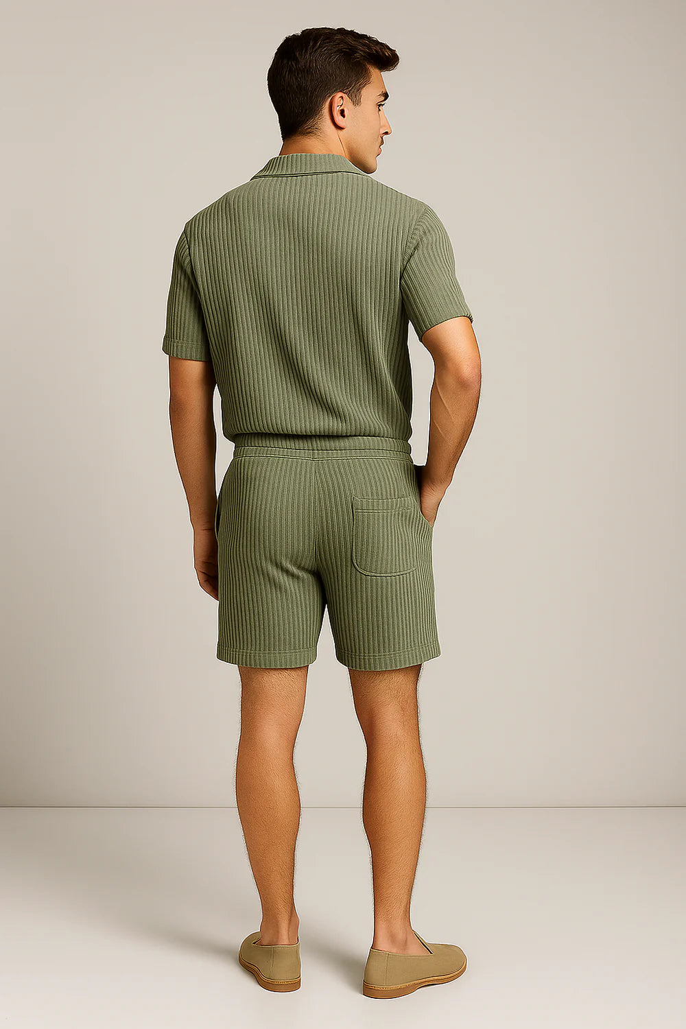 Ensemble Classique Chemise et Short pour Homme – Vert