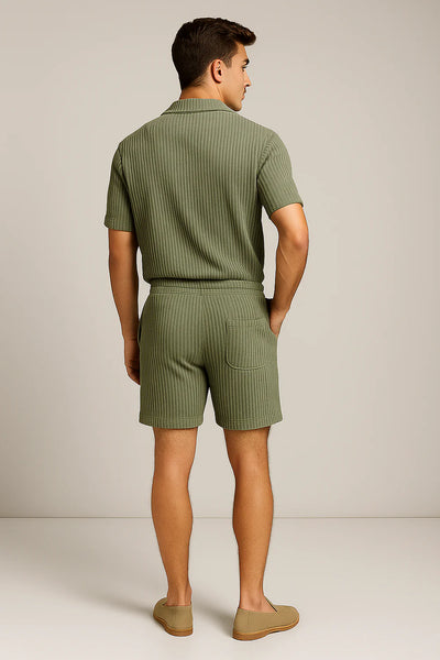 Ensemble Classique Chemise et Short pour Homme – Vert