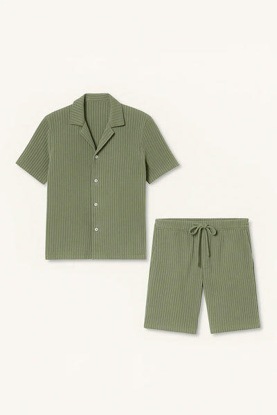 Ensemble Classique Chemise et Short pour Homme – Vert
