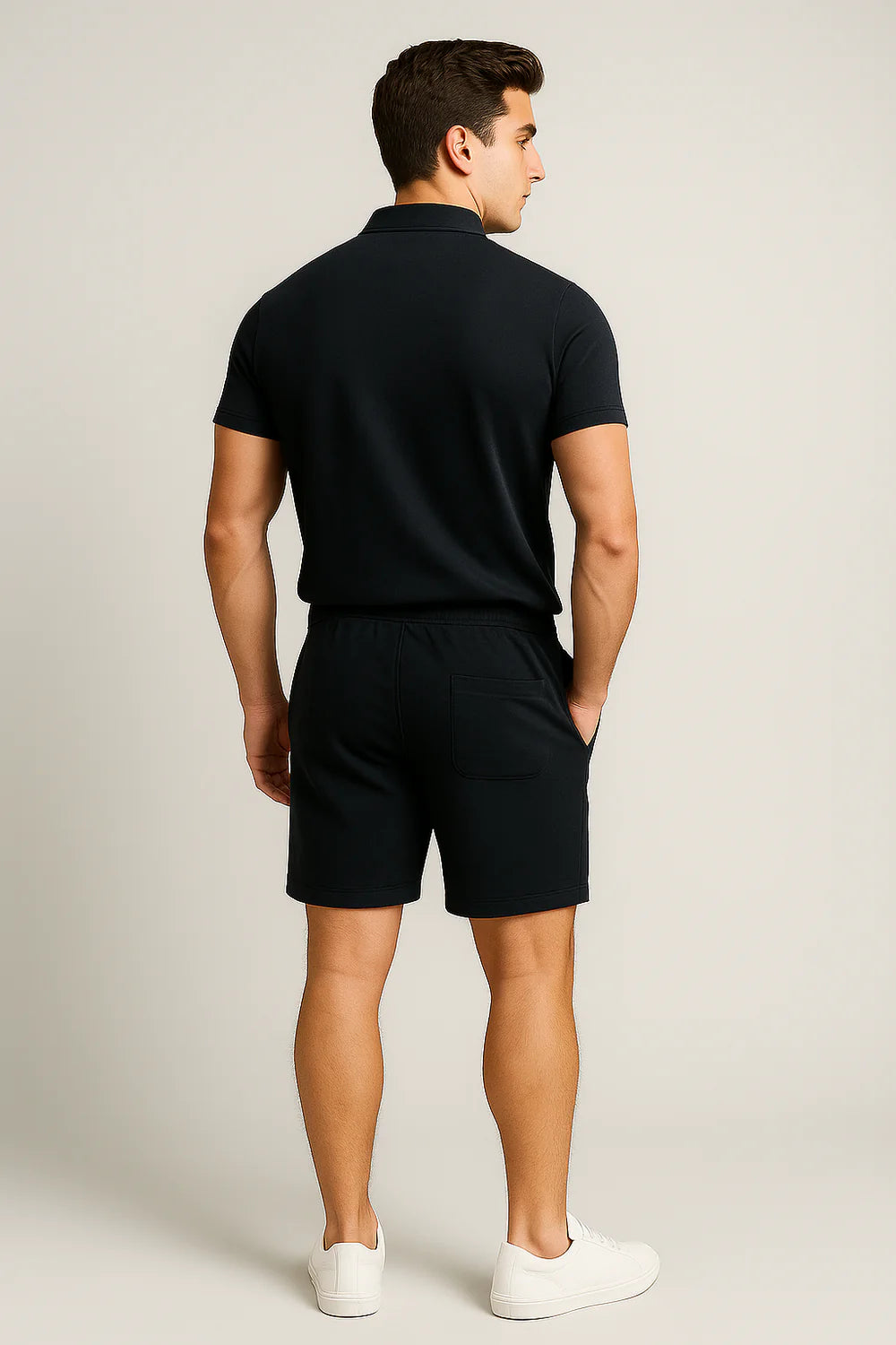 Ensemble Estival Polo et Short pour Homme – Noir