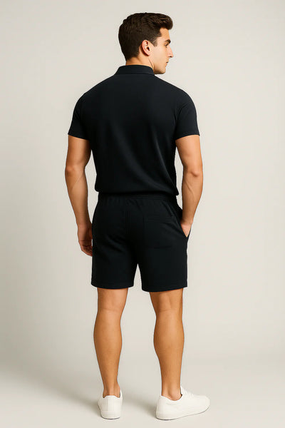Ensemble Estival Polo et Short pour Homme – Noir