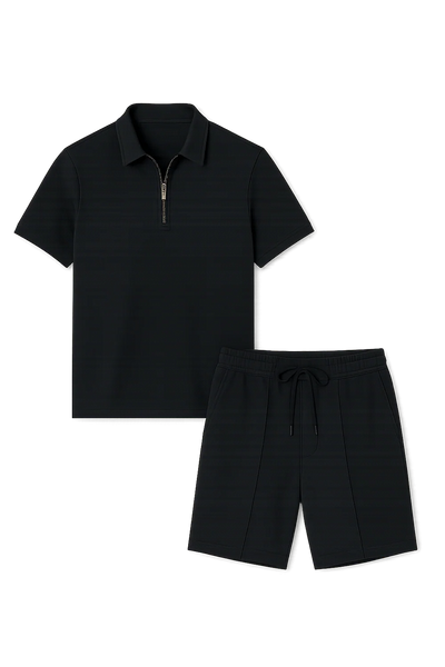 Ensemble Estival Polo et Short pour Homme – Noir