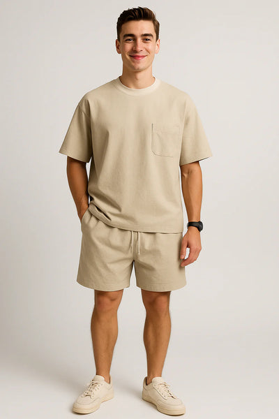 Ensemble classique d’été pour homme – Beige