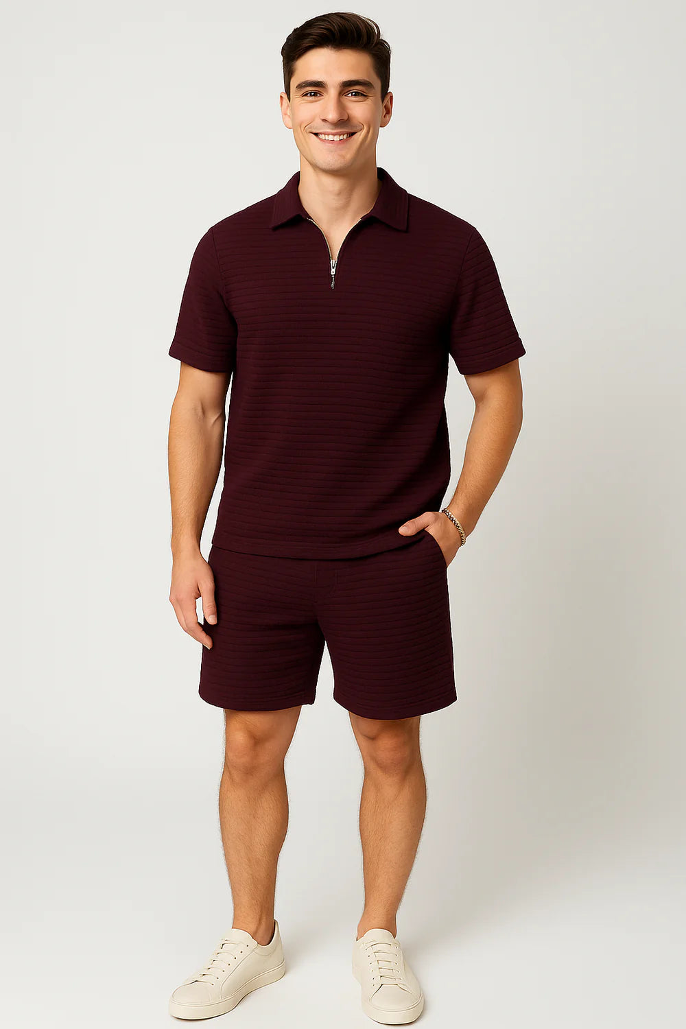 Tenue Estivale Tendance pour Homme – Vin rouge