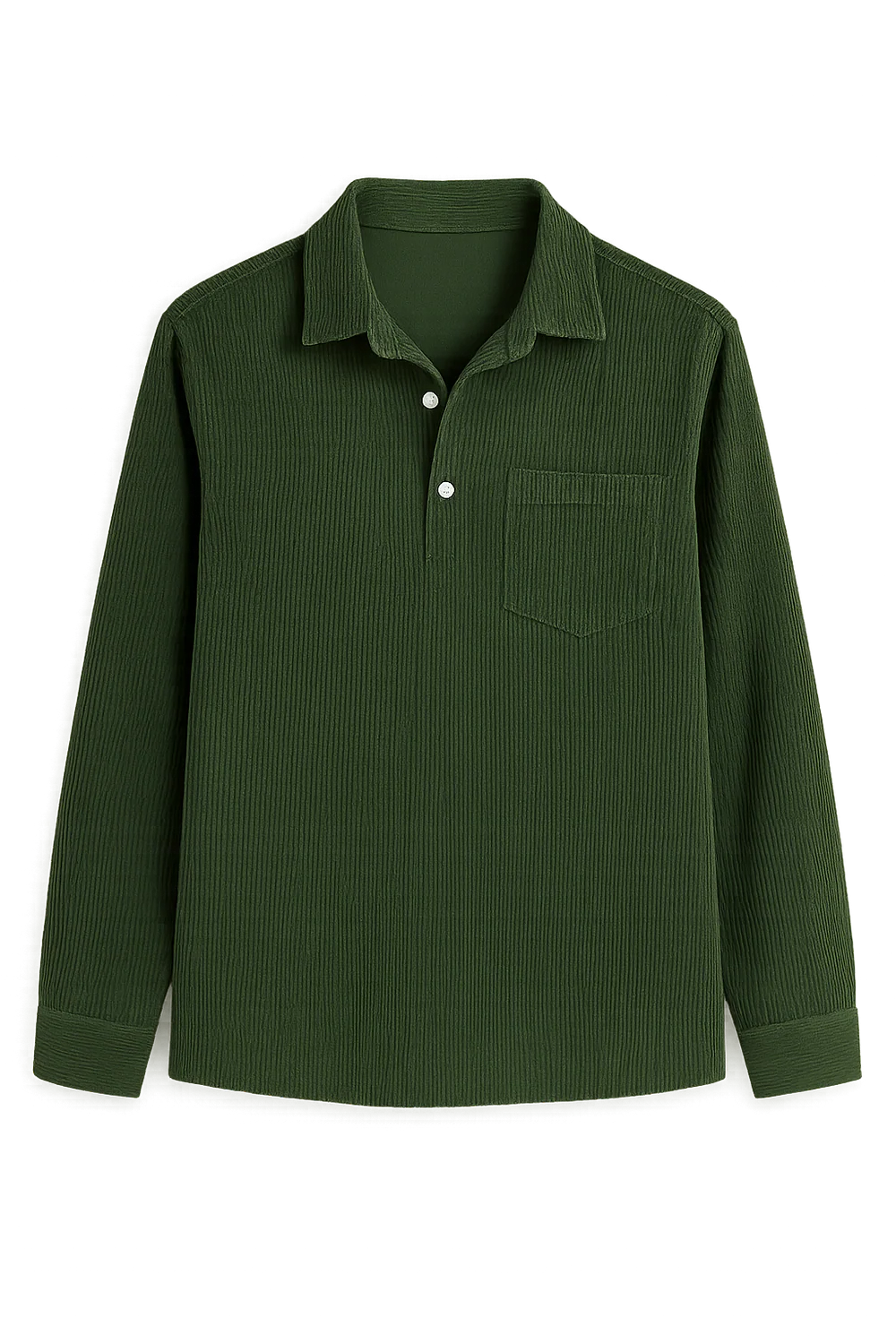 Chemise Vintage pour Homme en Velours Côtelé à Enfiler – Vert