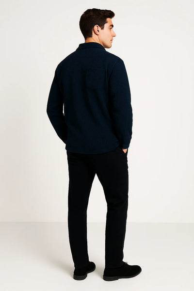 Chemise Vintage pour Homme en Velours Côtelé à Enfiler – Bleu