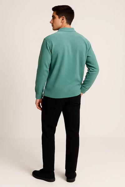 Chemise Vintage pour Homme en Velours Côtelé à Enfiler – Bleu clair