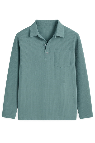 Chemise Vintage pour Homme en Velours Côtelé à Enfiler – Bleu clair