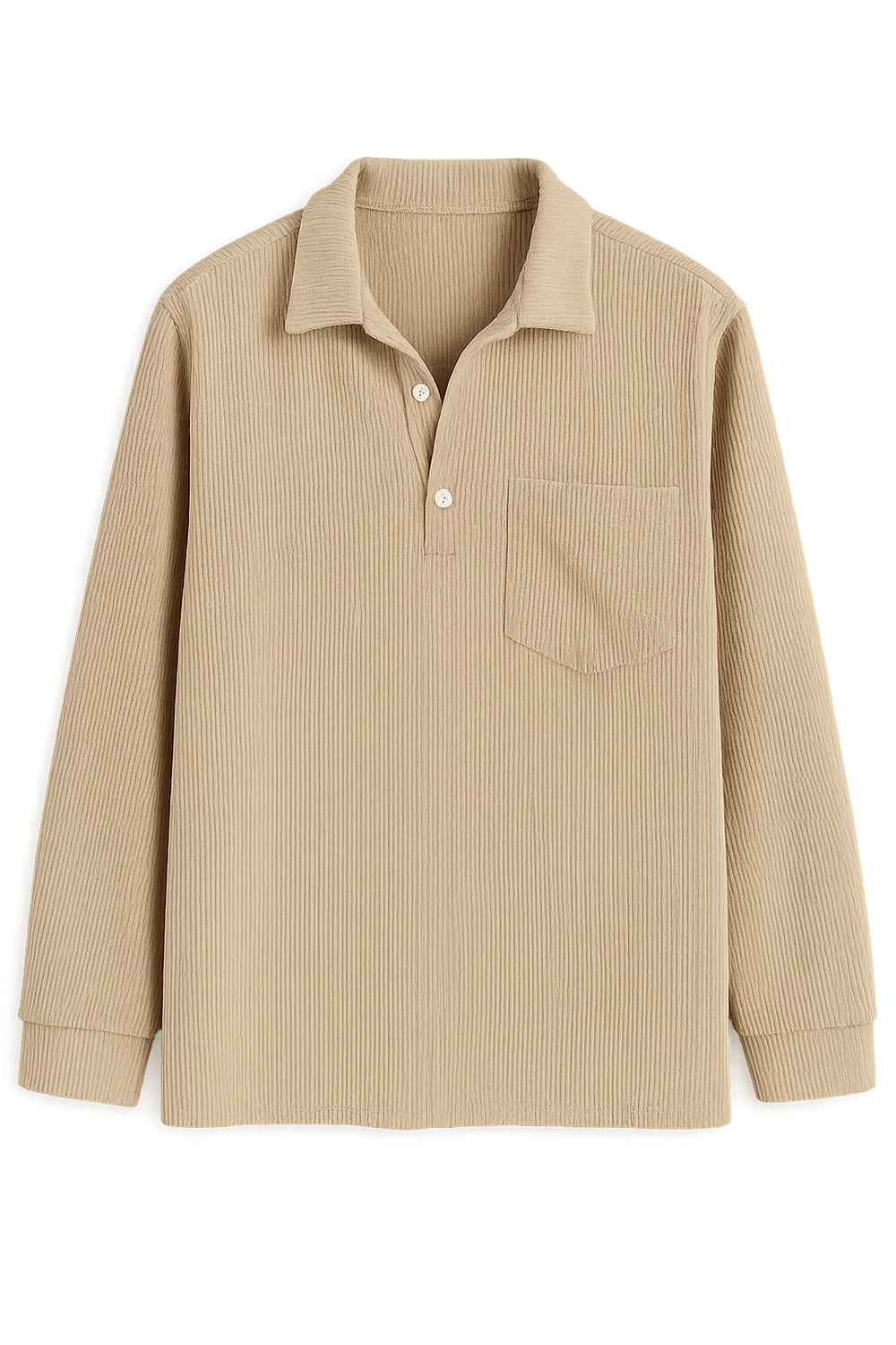 Chemise Vintage pour Homme en Velours Côtelé à Enfiler – Kaki