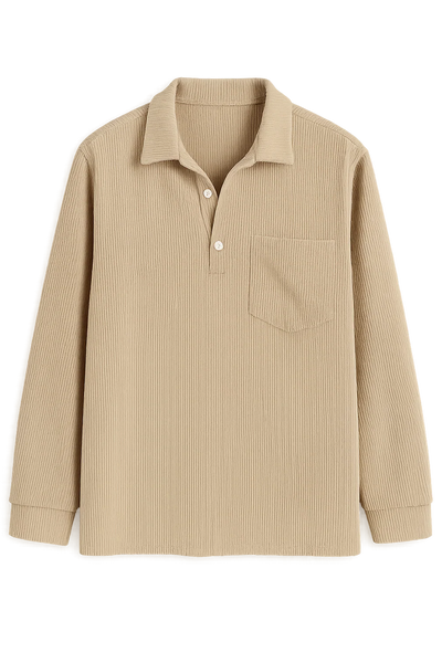 Chemise Vintage pour Homme en Velours Côtelé à Enfiler – Kaki
