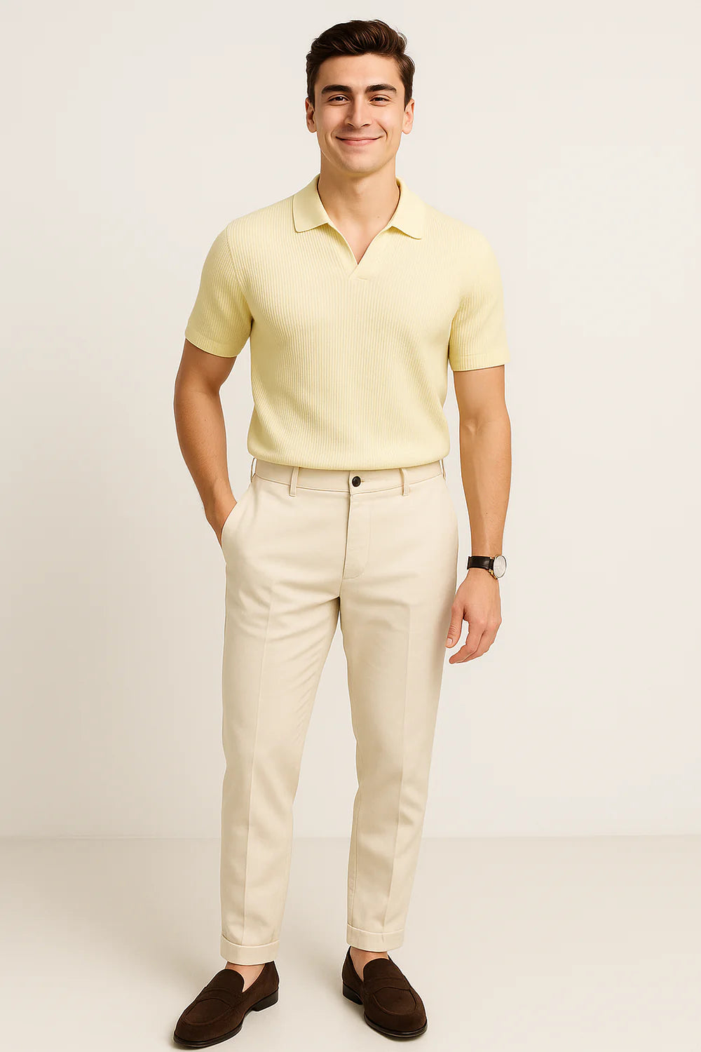 Polo Décontracté Tendance pour Homme – Kaki