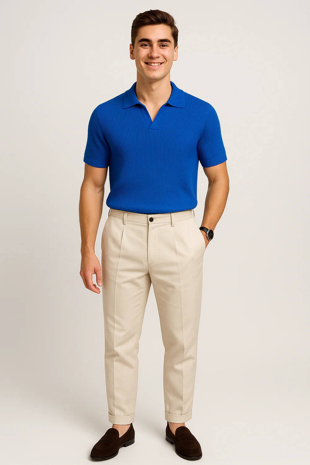 Polo Décontracté Tendance pour Homme – Bleu