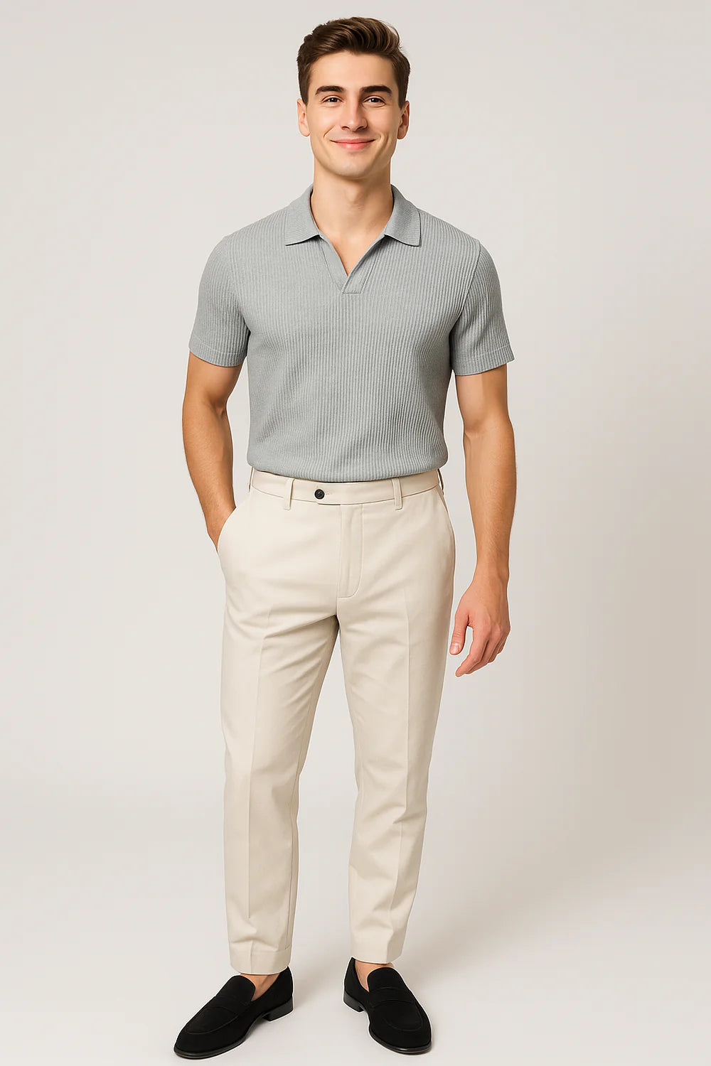 Polo Décontracté Tendance pour Homme – Gris