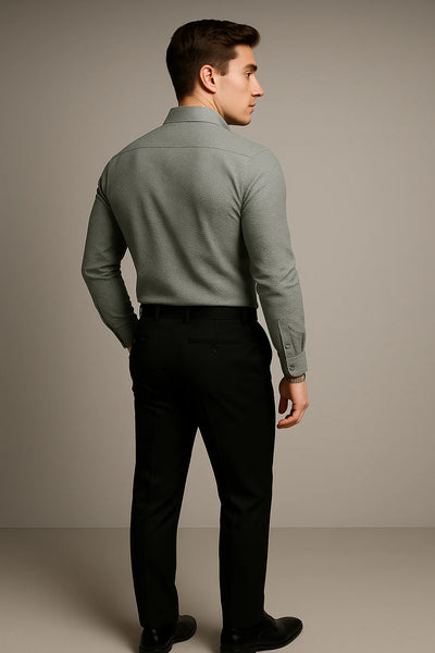 Chemise Classique de Bureau pour Homme – Gris Clair